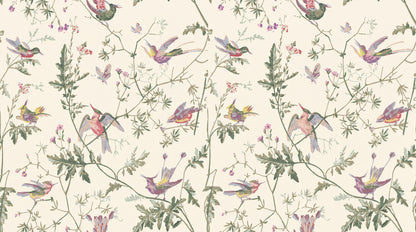 Delicate Hummingbirds and Flowering Vines Wallpaper Mural - image 5