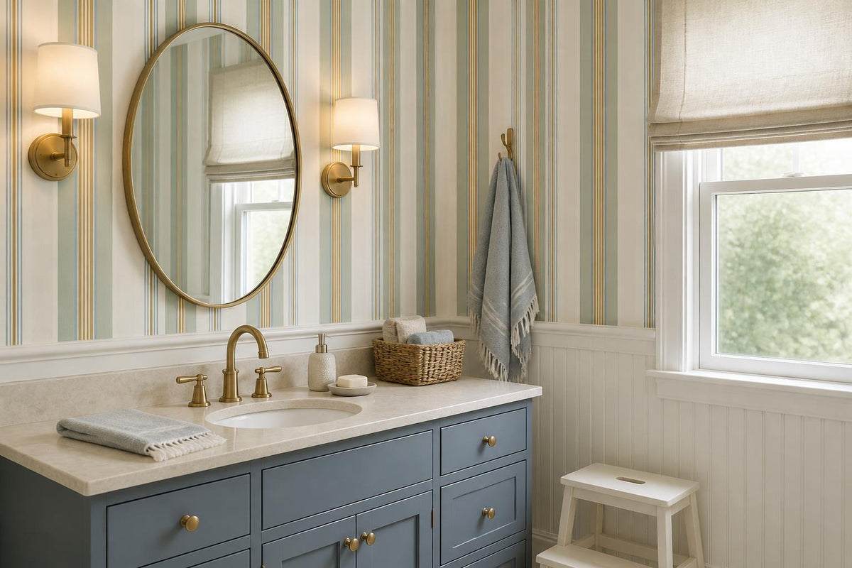Calm Wide Vertical Stripes Wallpaper Mural - image 4