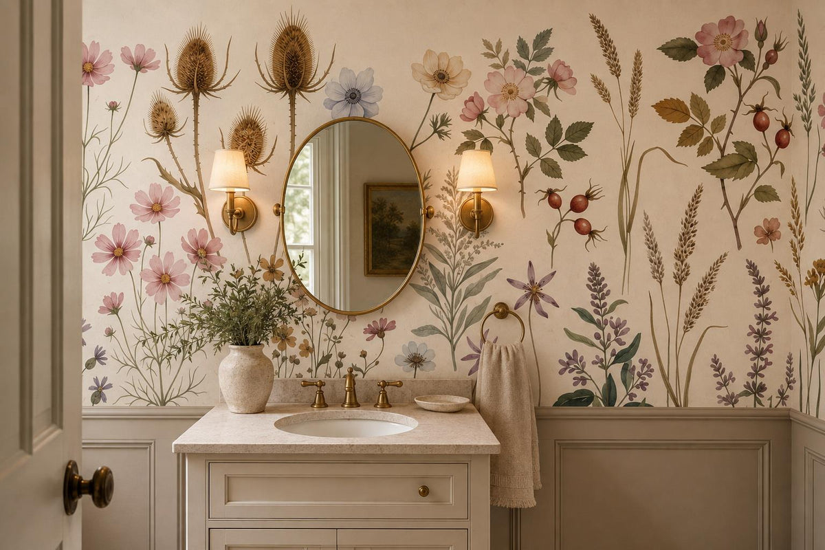 Natural Antique Wildflower Specimens Wallpaper Mural - image 5
