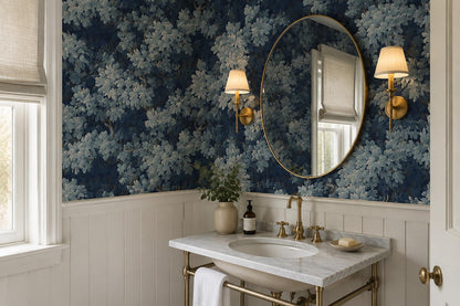Moody Layered Blue Foliage Wallpaper Mural - image 4