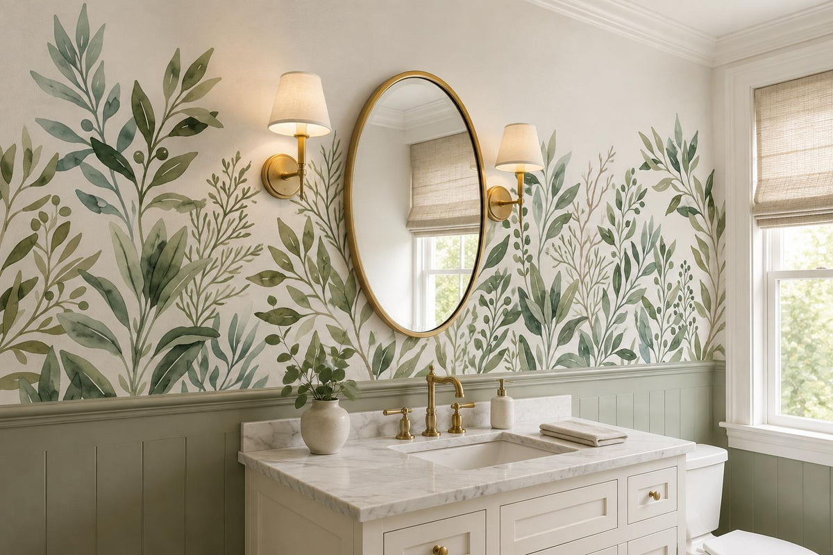 Fresh Green Leafy Border Wallpaper Mural - image 5