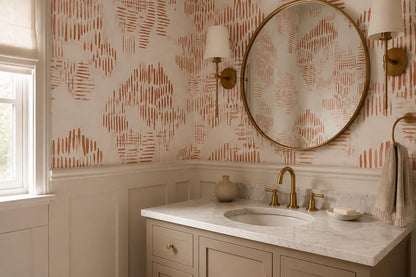 Warm Terracotta Dash Marks Wallpaper Mural - image 5
