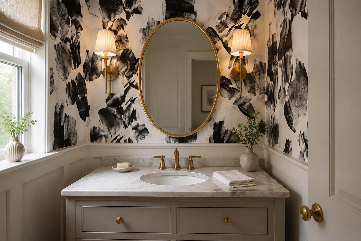 Dramatic Black Brush Collage Wallpaper Mural - image 4