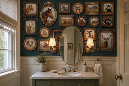 Quirky Framed Woodland Animal Portraits Wallpaper Mural - image 4