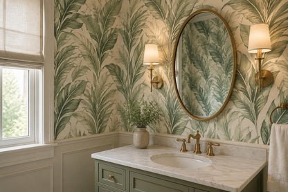 Fresh Green Tropical Leaves Wallpaper Mural - image 5