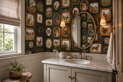Eclectic Framed Animal and Botanical Portraits Wallpaper Mural - image 4
