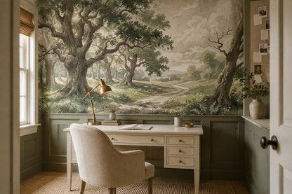 Majestic Sunlit Ancient Oak Grove Wallpaper Mural - image 4