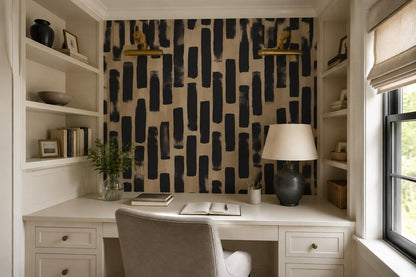 Strong Black Block Strokes Wallpaper Mural - image 4