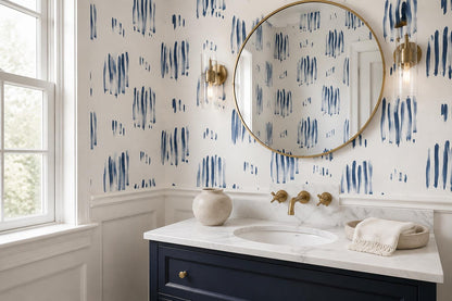 Cool Blue Dash Marks Wallpaper Mural - image 5