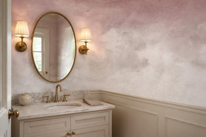 Misty Pink Clouds Wallpaper Mural - room view 3