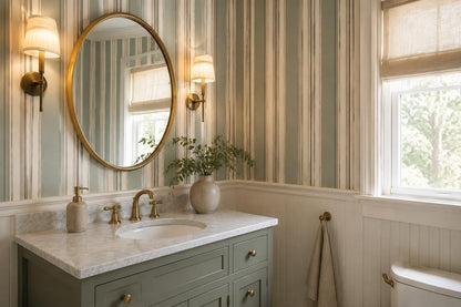 Quiet Muted Vertical Stripes Wallpaper Mural - image 5