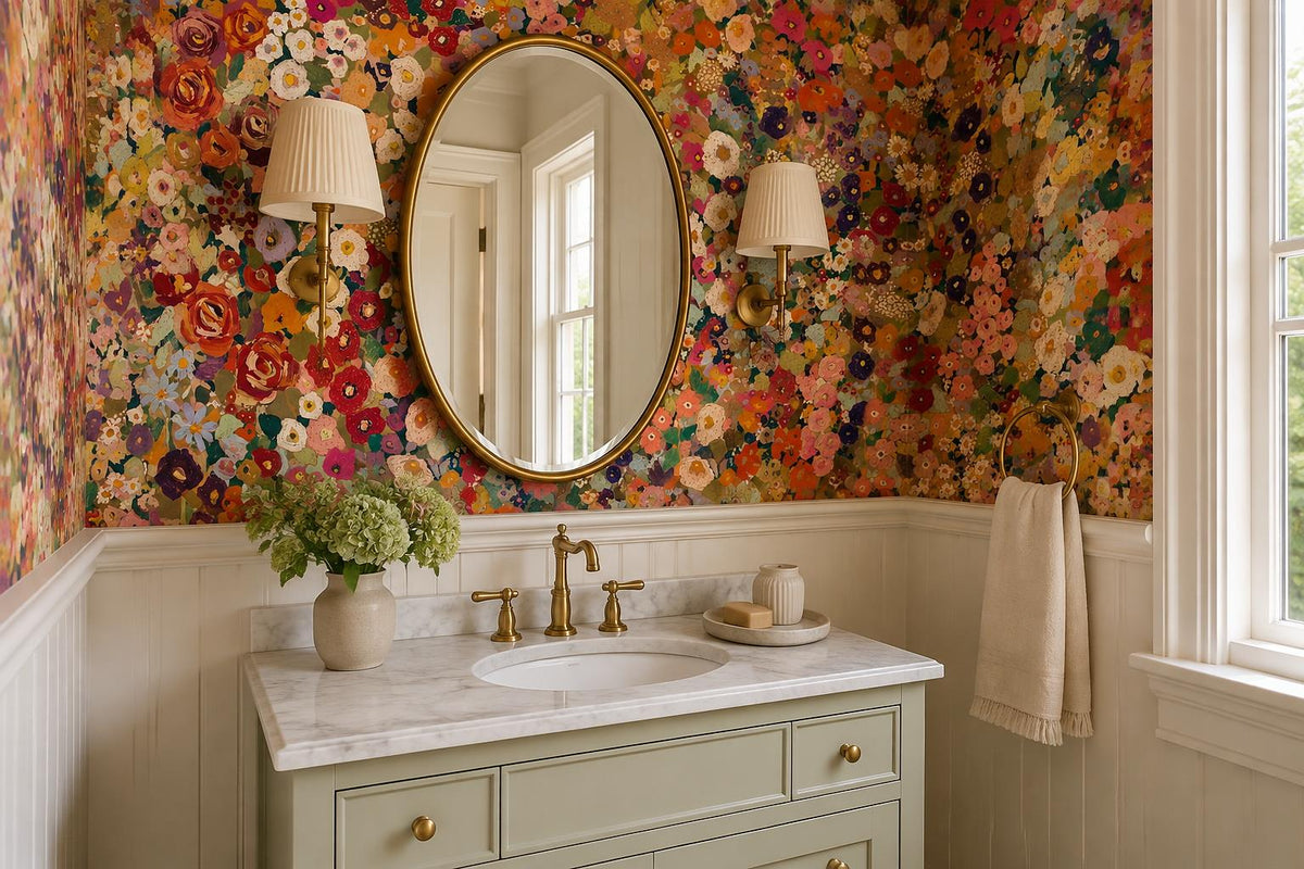 Vibrant Dense Warm Flower Meadow Wallpaper Mural - image 3