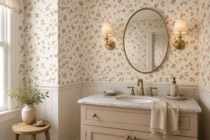 Charming Tiny Rose Sprigs Wallpaper Mural - image 4