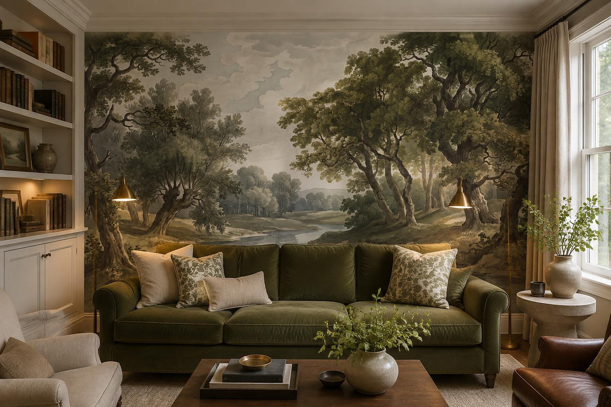 Peaceful River Through Ancient Oaks Wallpaper Mural - image 5