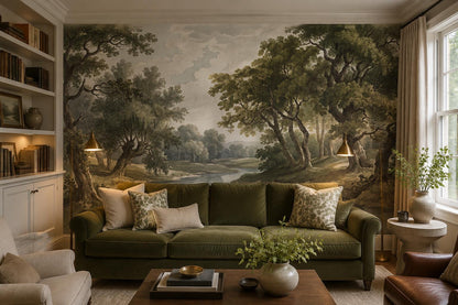 Peaceful River Through Ancient Oaks Wallpaper Mural - image 5