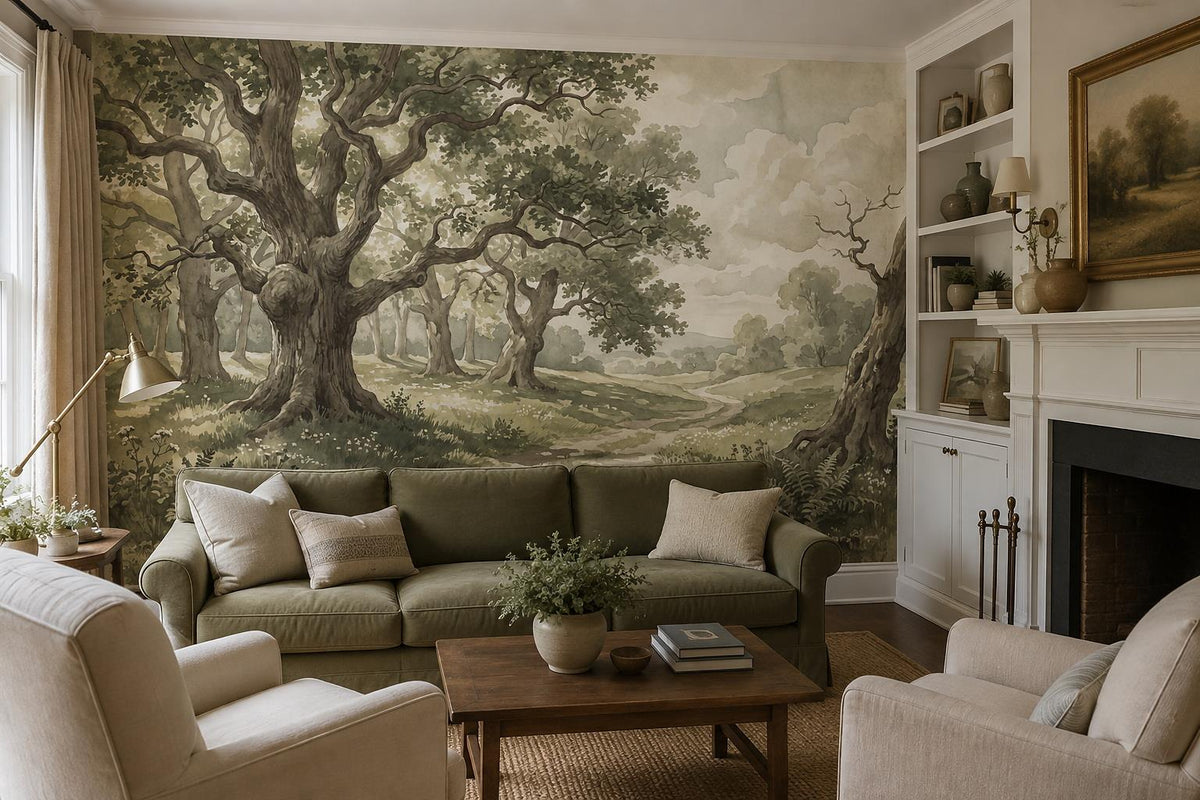 Majestic Sunlit Ancient Oak Grove Wallpaper Mural - image 5