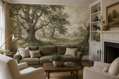 Majestic Sunlit Ancient Oak Grove Wallpaper Mural - image 5