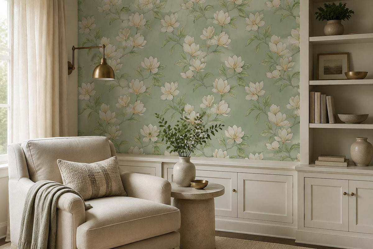 Fresh Magnolia Flowers Wallpaper Mural - image 5