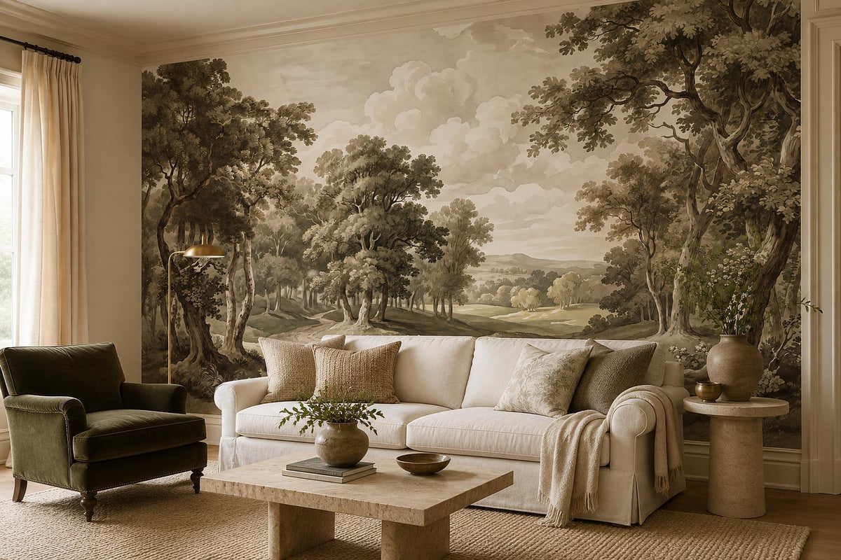 Nostalgic Oak Forest Valley Wallpaper Mural - image 5