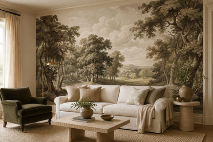 Nostalgic Oak Forest Valley Wallpaper Mural - image 5