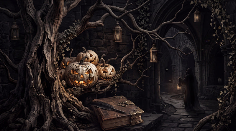 Jack O Lantern Hidden in Dark Forest Halloween Wallpaper Mural - image 2