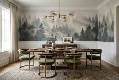 Sunlit Forest Mist Grey Wallpaper Mural - image 1