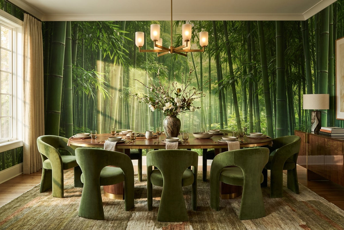 Bamboo Forest Light Green Wallpaper Mural - image 3