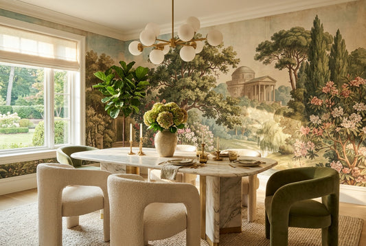 Sage Painterly Flora Jungle Wallpaper Mural