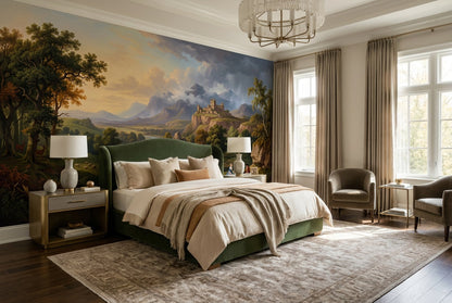 Gold Castle Valley Landscape Wallpaper Mural - 4