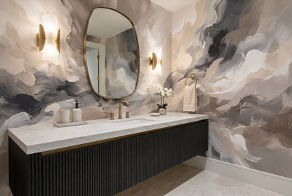 Gray Abstract Wallpaper Mural view 3