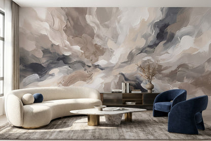 Gray Abstract Wallpaper Mural view 6