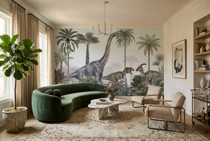 Gray Dinosaur Wallpaper Mural view 6
