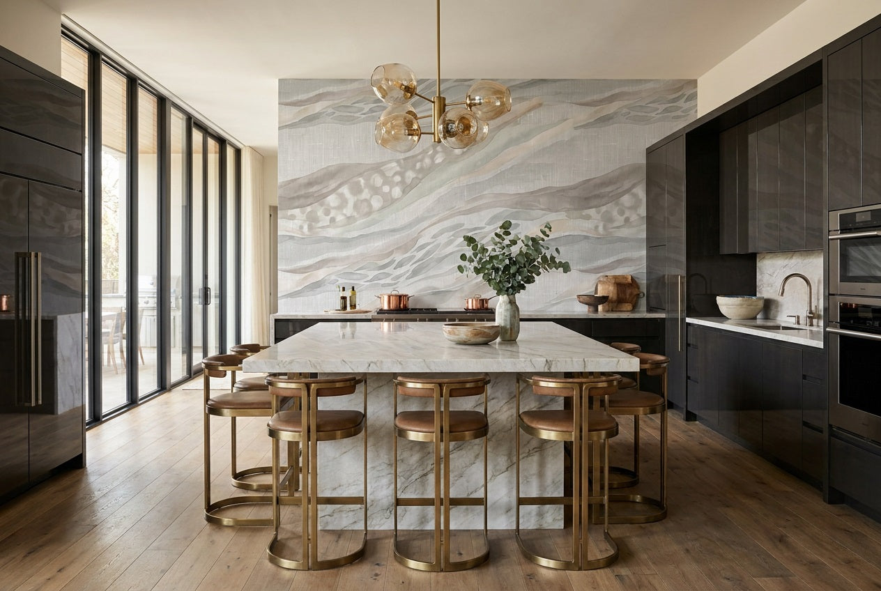 Gray Stripes Wallpaper Mural view 5