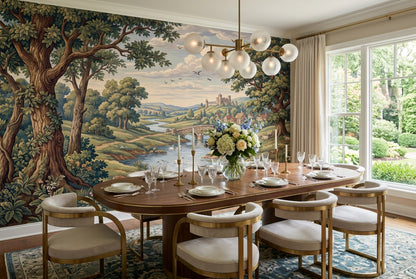 Green Deer River Countryside Wallpaper Mural - 3
