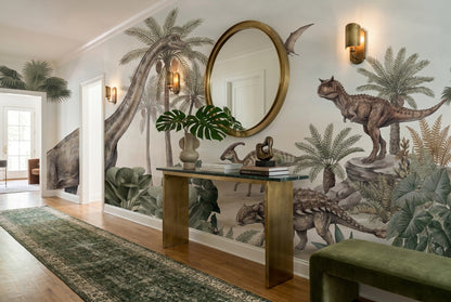 Green Dinosaur Wallpaper Mural view 4