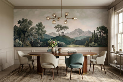 Green Rolling Hills Forest Wallpaper Mural - 1