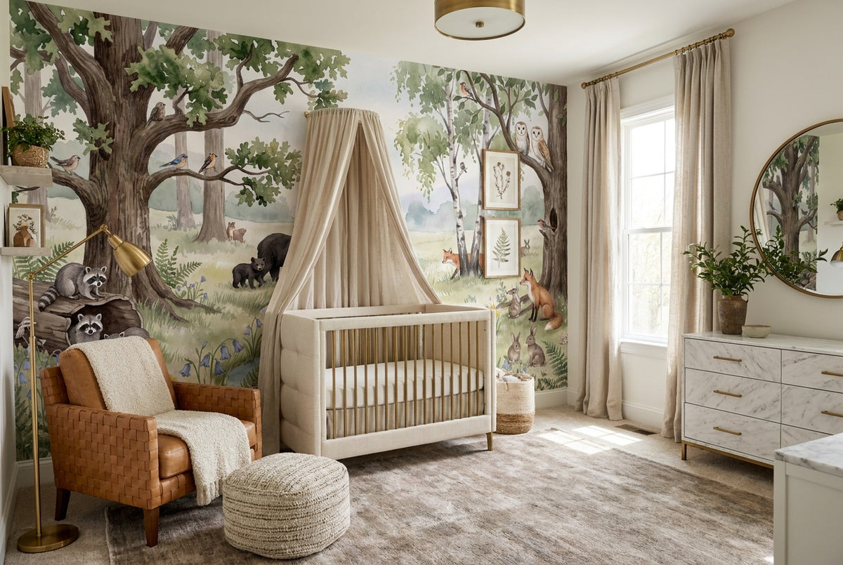 Green Wildlife Wallpaper Mural view 7