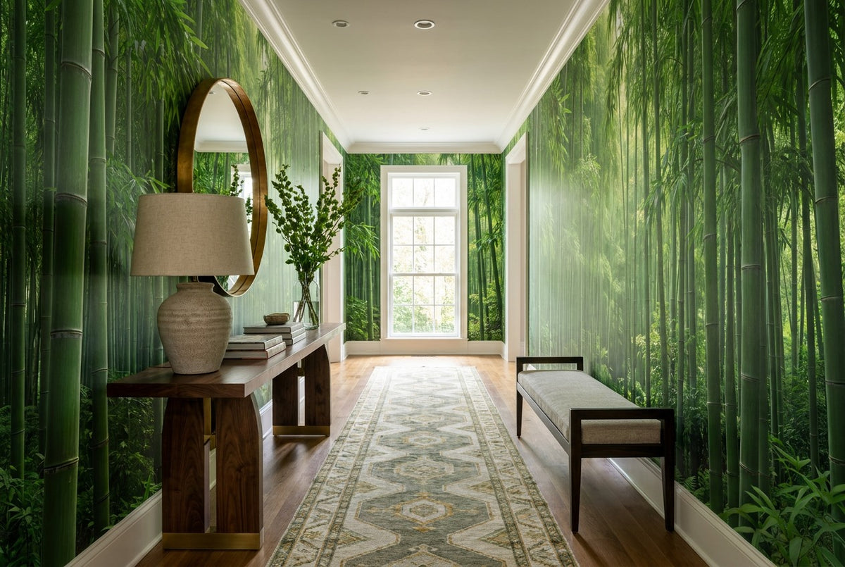 Bamboo Forest Light Green Wallpaper Mural