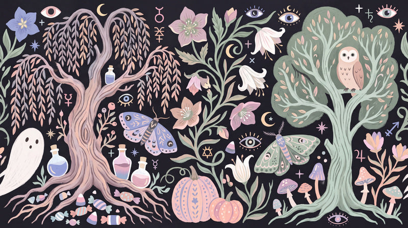 Enchanted Ghosts and Owls Halloween Wallpaper Mural - image 2