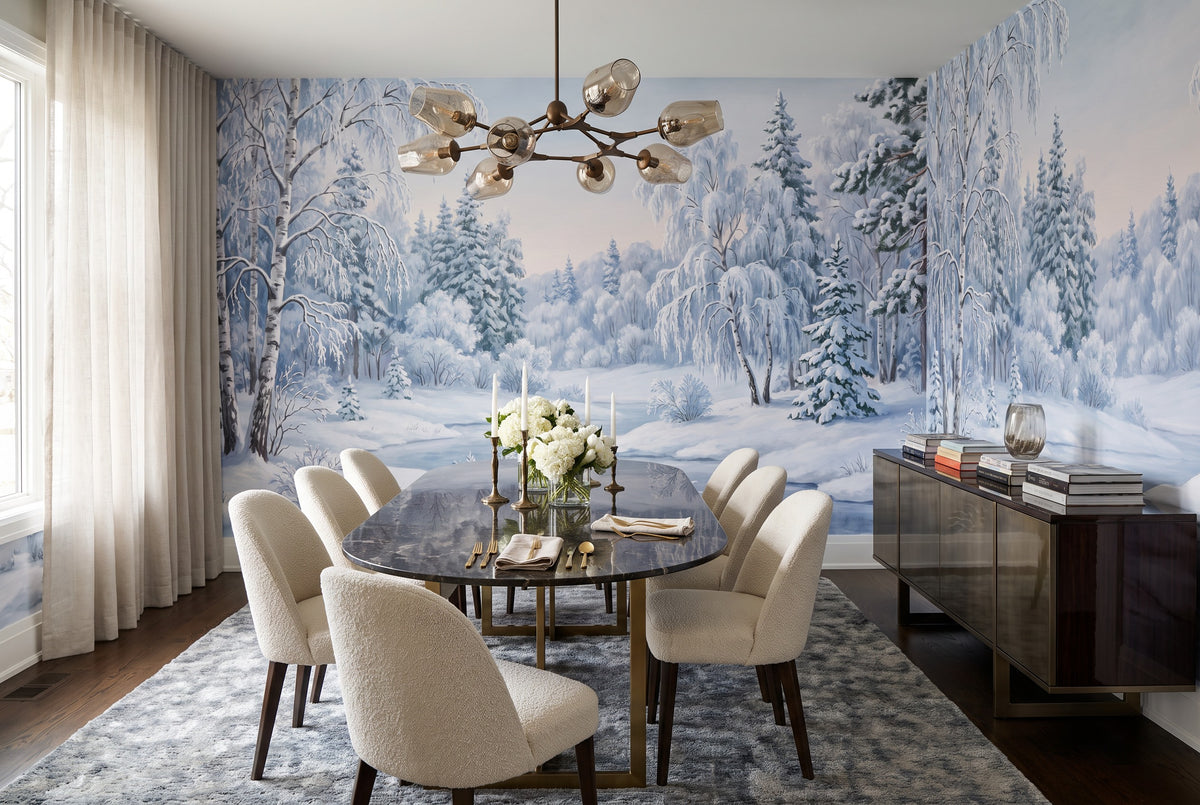 Frost Ice Winter Forest Wallpaper Mural room scene