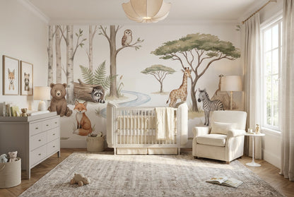 Ivory Woodland Wallpaper Mural view 4