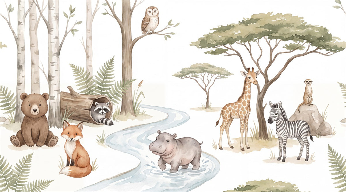 Ivory Woodland Wallpaper Mural