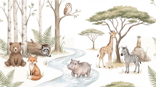 Ivory Woodland Wallpaper Mural artwork