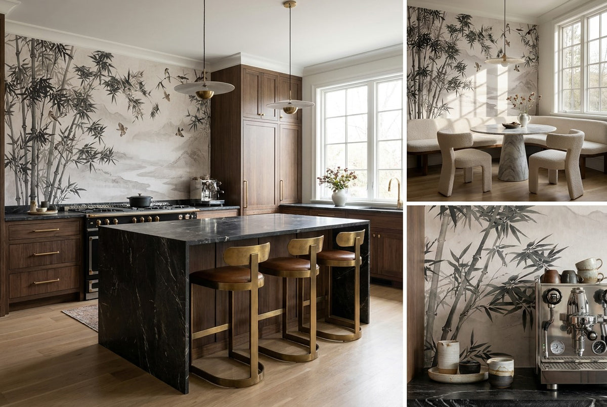 Bamboo Forest Riverscape Ebony Wallpaper Mural - image 5