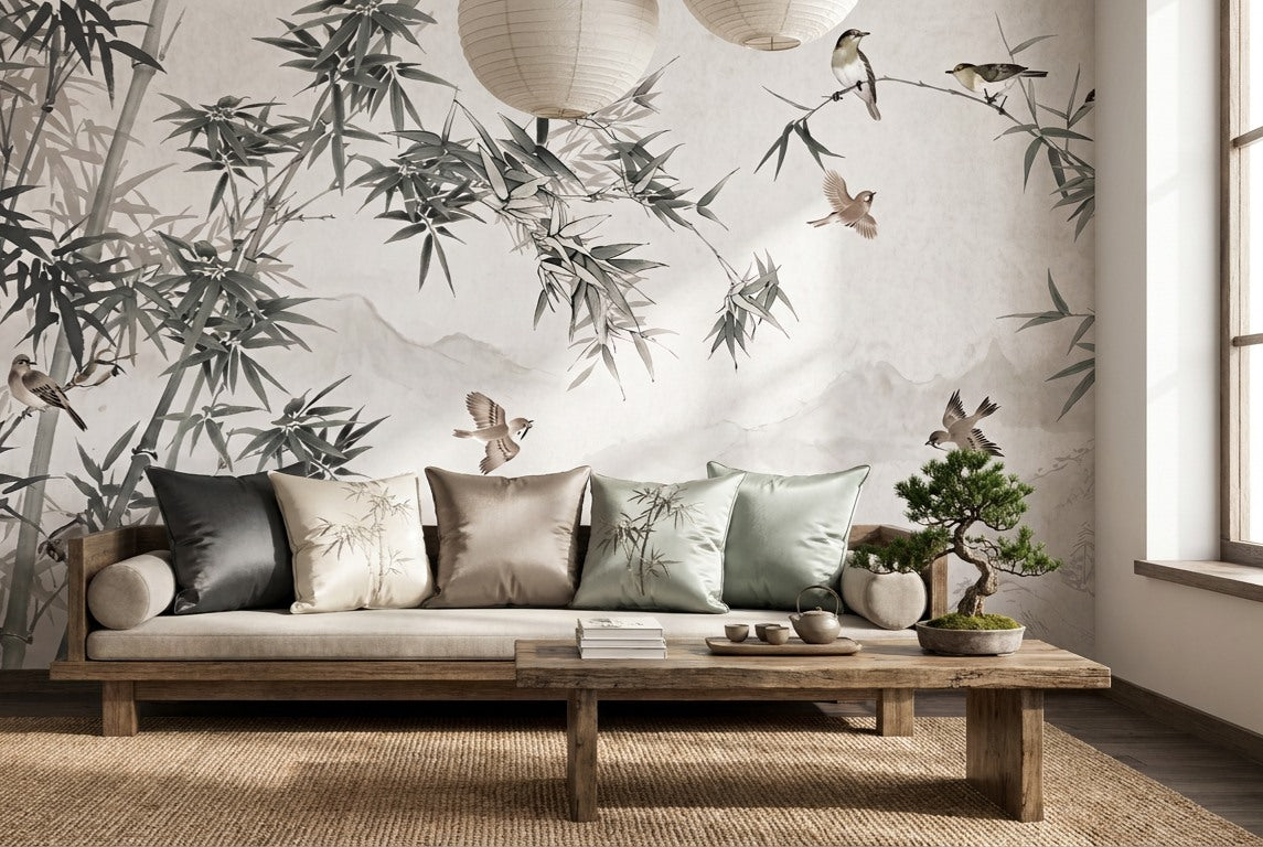 Bamboo Forest Riverscape Ebony Wallpaper Mural - image 6