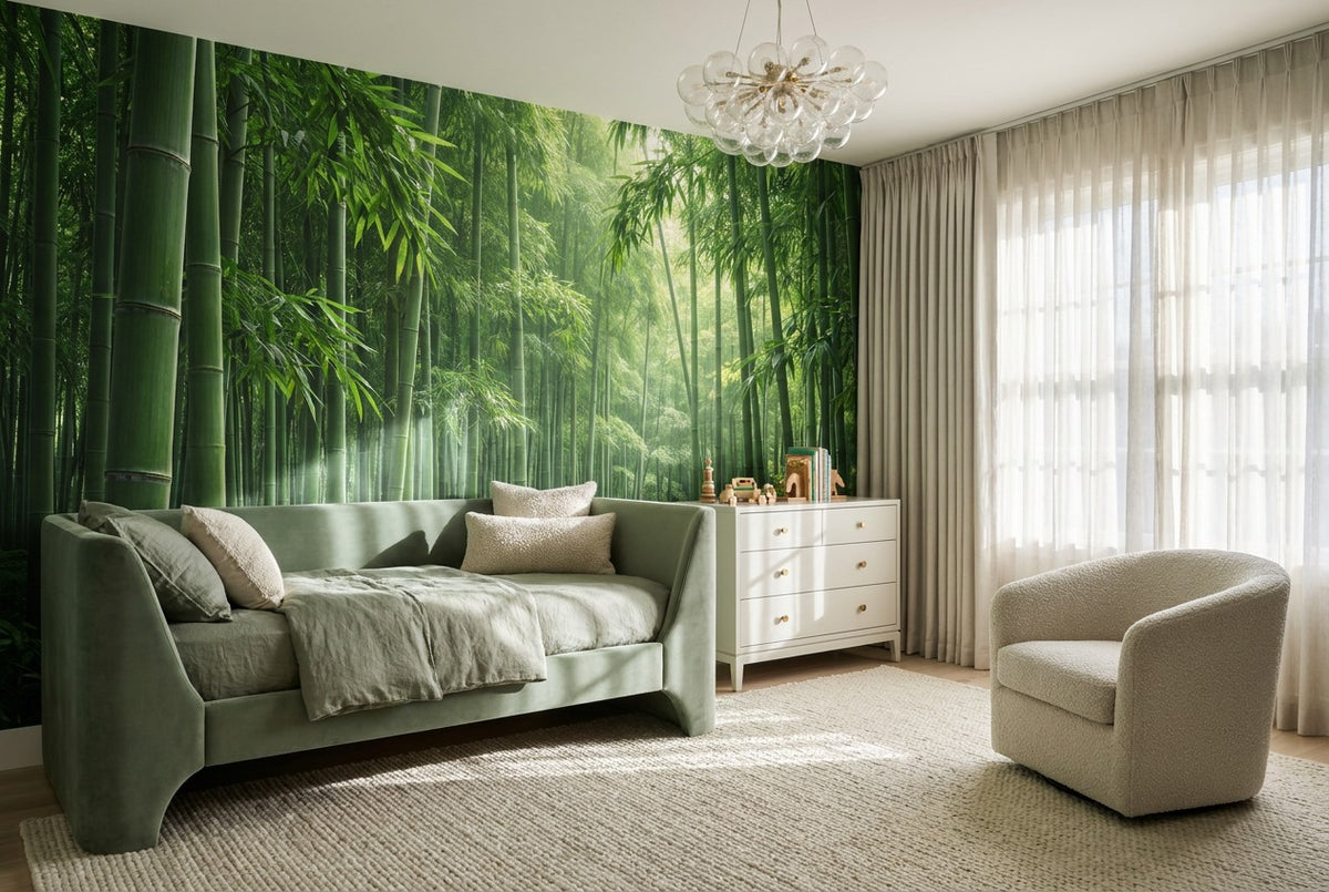 Bamboo Forest Light Green Wallpaper Mural - image 5