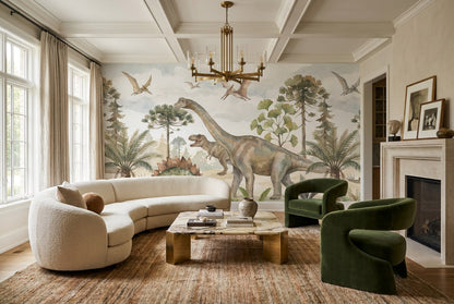 Olive Dinosaur Wallpaper Mural view 4