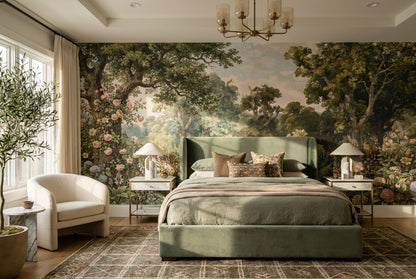 Olive Flower Garden Woodland Wallpaper Mural - 4