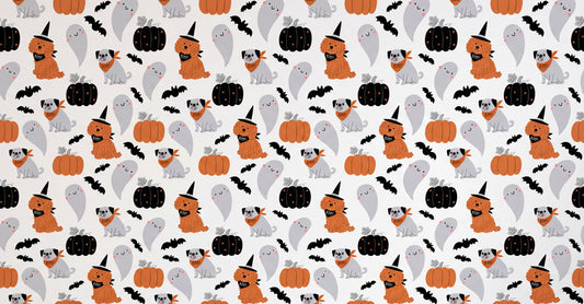 Owls Ghosts Pumpkins and Witch Hats Halloween Wallpaper Mural - image 2