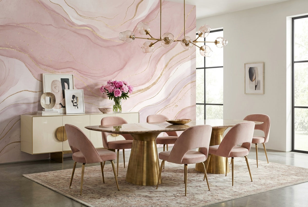 Pink Marble Wallpaper Mural view 3